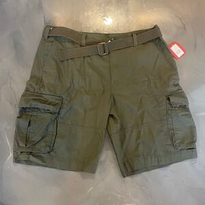 VTG Mossimo Supply Co Mens Olive Green Ripstop Cargo Shorts with Belt 42 NWT Y2k